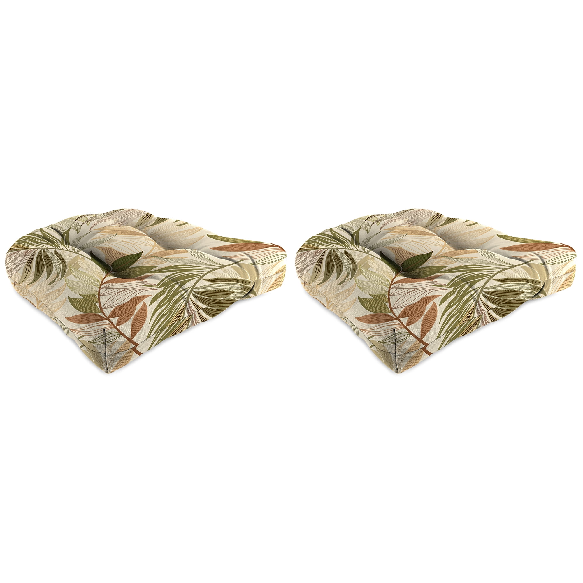 Jordan Manufacturing 19" x 19" Oasis Nutmeg Beige Leaves Square Tufted ...