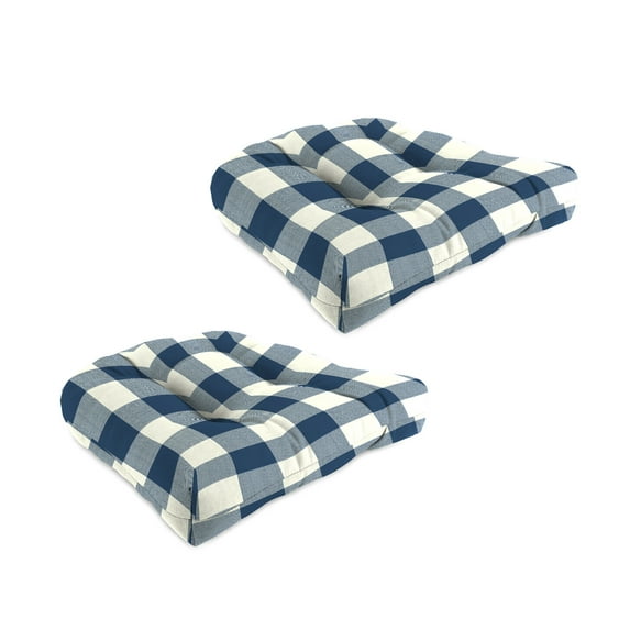 Jordan Manufacturing 19" x 19" Square Tufted Contoured Outdoor Wicker Seat Cushion (2 Pack)