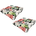 thumbnail image 1 of Jordan Manufacturing 19" x 19" Tamani Black Floral Square Tufted Outdoor Wicker Seat Cushion (2 Pack), 1 of 9