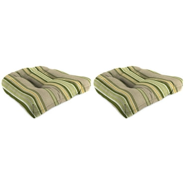 Jordan Manufacturing 19" x 19" Terrace Sunrise Multicolor Stripe Square Tufted Outdoor Wicker Seat Cushions (2 Pack)