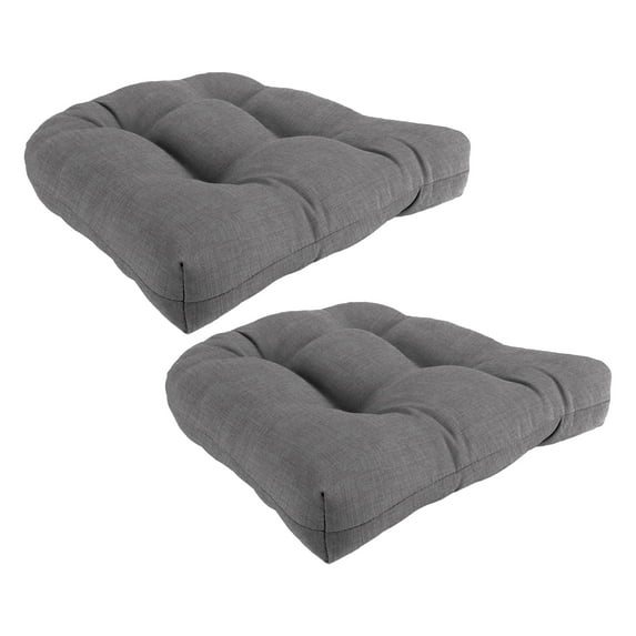 Jordan Manufacturing 19" x 19" Zayne Volcanic Gray Crosshatch Square Tufted Contoured Outdoor Wicker Seat Cushion (2 Pack)