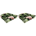 thumbnail image 1 of Jordan Manufacturing 19" x 19" Zealand Midnight Green Leaves Square Tufted Contoured Outdoor Wicker Seat Cushion (2 Pack), 1 of 14