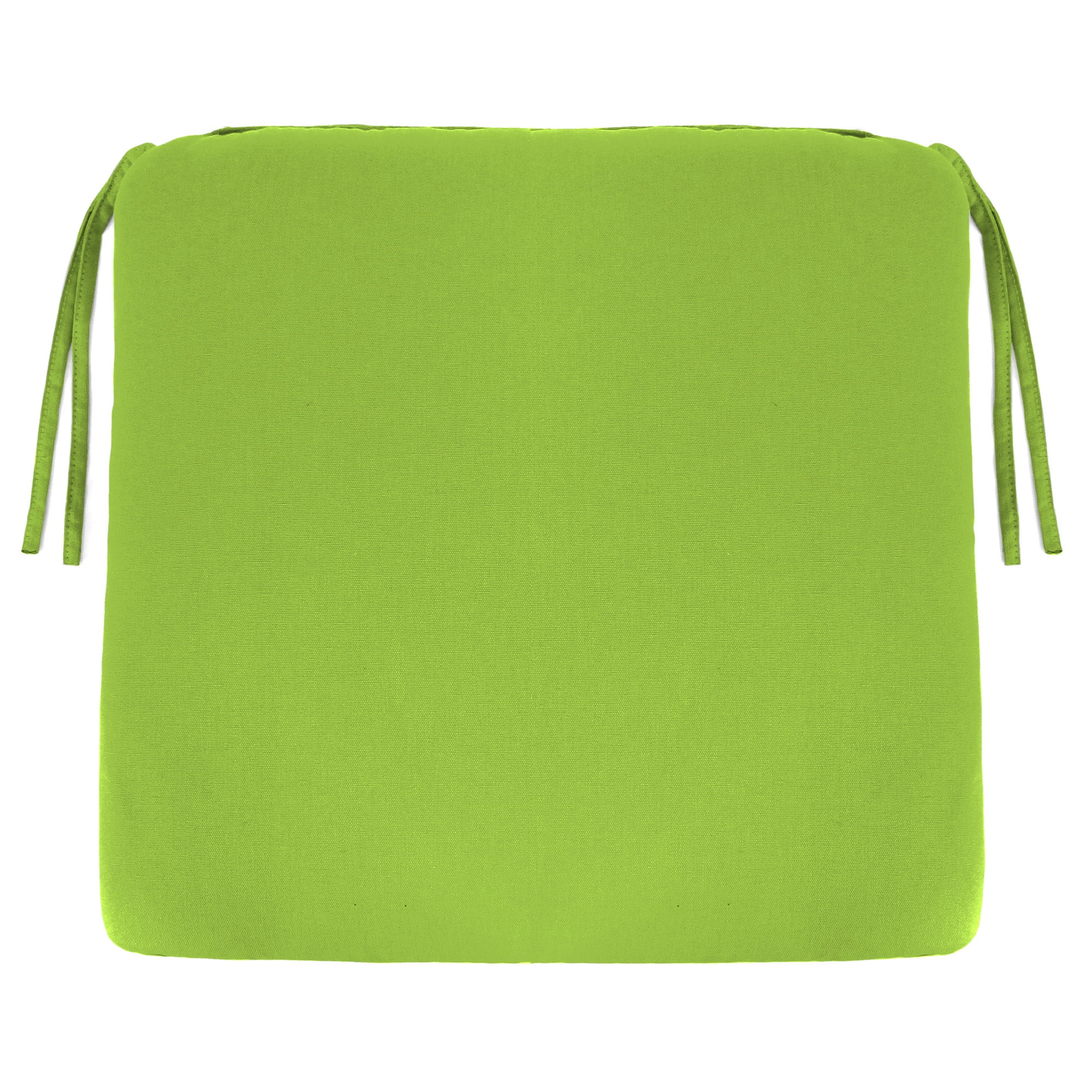 Jordan Manufacturing 20.25" x 20.75" Greenery Lime Green Solid Square Outdoor Chair Pad Seat Cushion with Ties