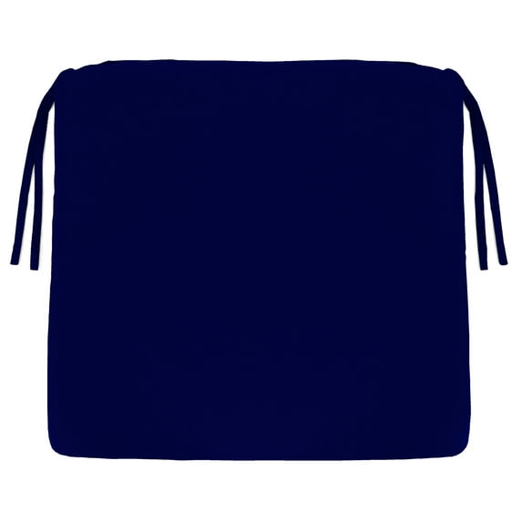 Jordan Manufacturing 20.25" x 20.75" Midnight Navy Solid Square Outdoor Chair Pad Seat Cushion with Ties