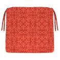 thumbnail image 1 of Jordan Manufacturing 20.25" x 20.75" Persimmon Red Medallion Square Outdoor Chair Pad Seat Cushion with Ties, 1 of 10