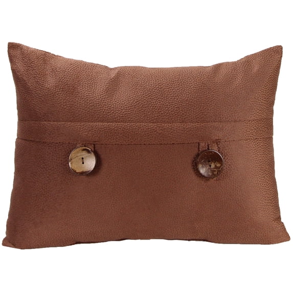 Jordan Manufacturing 20" x 14" Cinnamon Solid Rectangular Reversible Decorative Lumbar Throw Pillow with Front Buttons