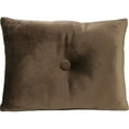 thumbnail image 1 of Jordan Manufacturing 20" x 14" Coffee Solid Rectangular Tufted Decorative Lumbar Throw Pillow with Fabric Button, 1 of 4