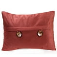 thumbnail image 1 of Jordan Manufacturing 20" x 14" Cranberry Solid Rectangular Reversible Decorative Lumbar Throw Pillow with Front Buttons, 1 of 5