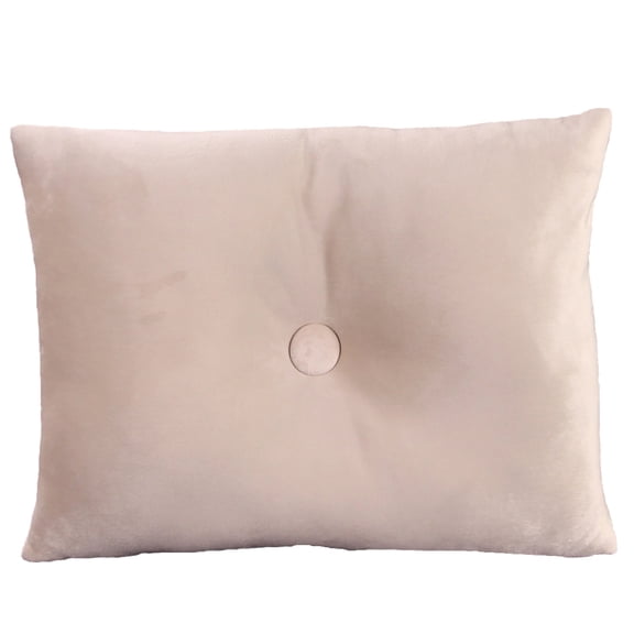 Jordan Manufacturing 20" x 14" Ecru Solid Rectangular Tufted Decorative Lumbar Throw Pillow with Fabric Button