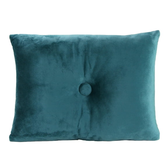 Jordan Manufacturing 20" x 14" Emerald Green Solid Rectangular Tufted Decorative Lumbar Throw Pillow with Fabric Button