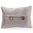 thumbnail image 1 of Jordan Manufacturing 20" x 14" Grey Solid Rectangular Reversible Decorative Lumbar Throw Pillow with Front Buttons, 1 of 5