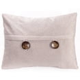 thumbnail image 1 of Jordan Manufacturing 20" x 14" Ivory Solid Rectangular Reversible Decorative Lumbar Throw Pillow with Front Buttons, 1 of 5