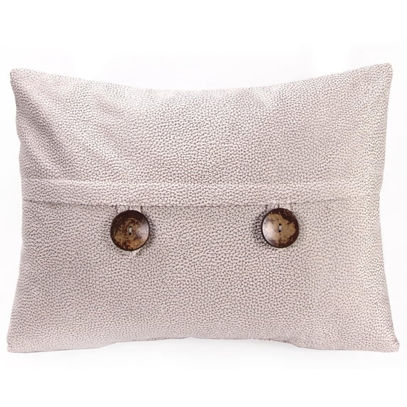 Jordan Manufacturing 20" x 14" Ivory Solid Rectangular Reversible Decorative Lumbar Throw Pillow with Front Buttons