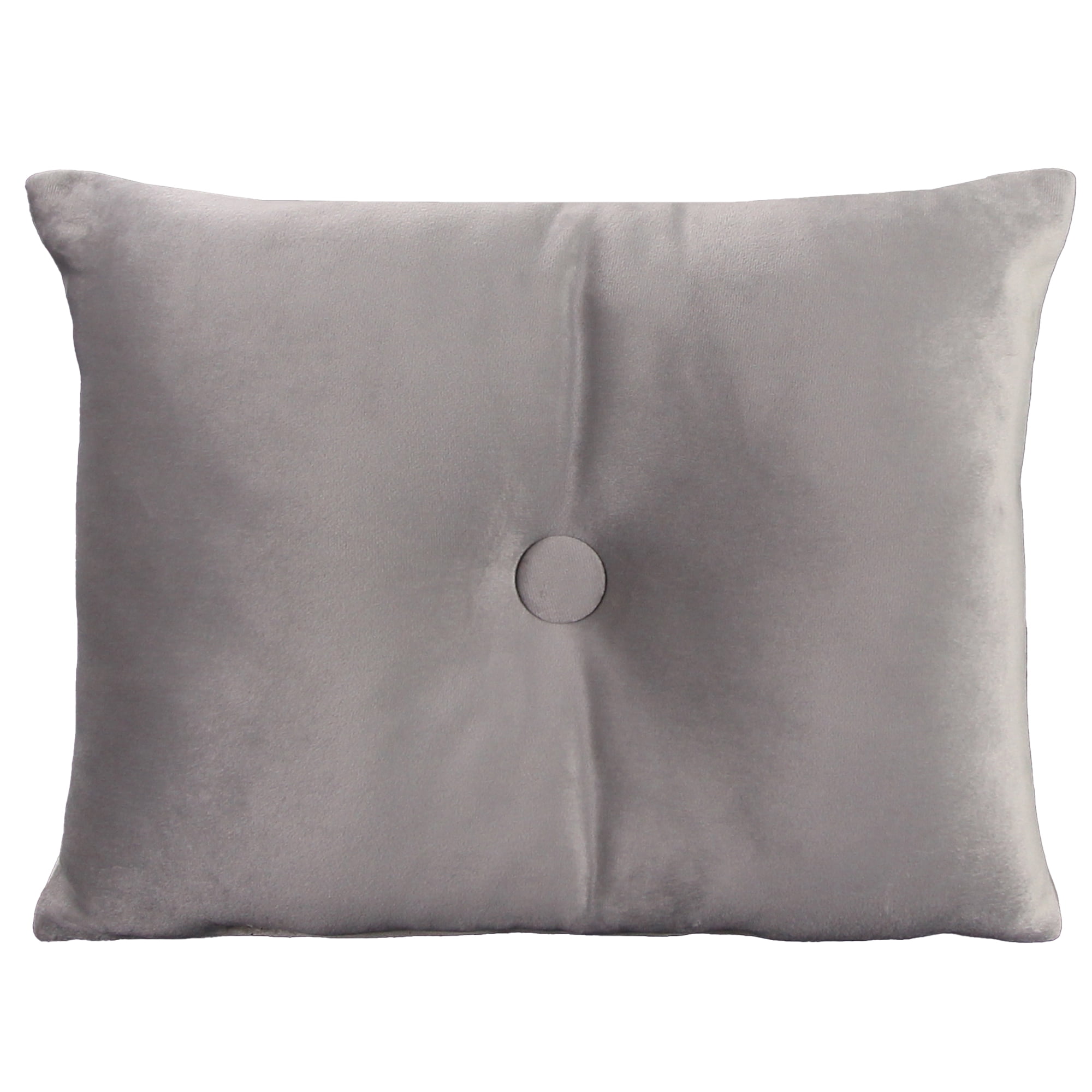 Jordan Manufacturing 20" x 14" Light Gray Solid Rectangular Tufted Decorative Lumbar Throw Pillow with Fabric Button