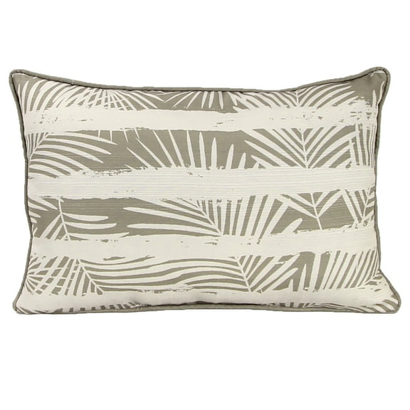 Jordan Manufacturing 20" x 14" Mocha Brown and Cream Leaves Rectangular Decorative Lumbar Throw Pillow with Welt