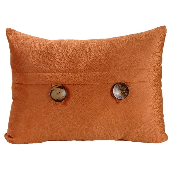 Jordan Manufacturing 20" x 14" Solid Reversible Decorative Lumbar Throw Pillow with Buttons Rust