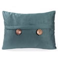 thumbnail image 1 of Jordan Manufacturing 20" x 14" Teal Solid Rectangular Reversible Decorative Lumbar Throw Pillow with Front Buttons, 1 of 5