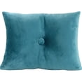 thumbnail image 1 of Jordan Manufacturing 20" x 14" Teal Solid Rectangular Tufted Decorative Lumbar Throw Pillow with Fabric Button, 1 of 5