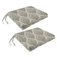 thumbnail image 1 of Jordan Manufacturing 20" x 18" Andorra Umber Brown Damask Rectangular Outdoor Chair Pad Seat Cushion with Ties (2 Pack), 1 of 10