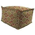 thumbnail image 1 of Jordan Manufacturing 20" x 20" Adonis Jewel Crimson Medallion Square Outdoor Pouf Ottoman with Flange, 1 of 8