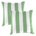 thumbnail image 1 of Jordan Manufacturing 20" x 20" Awning Cucumber Green Stripe Square Outdoor Throw Pillow (2 Pack), 1 of 9