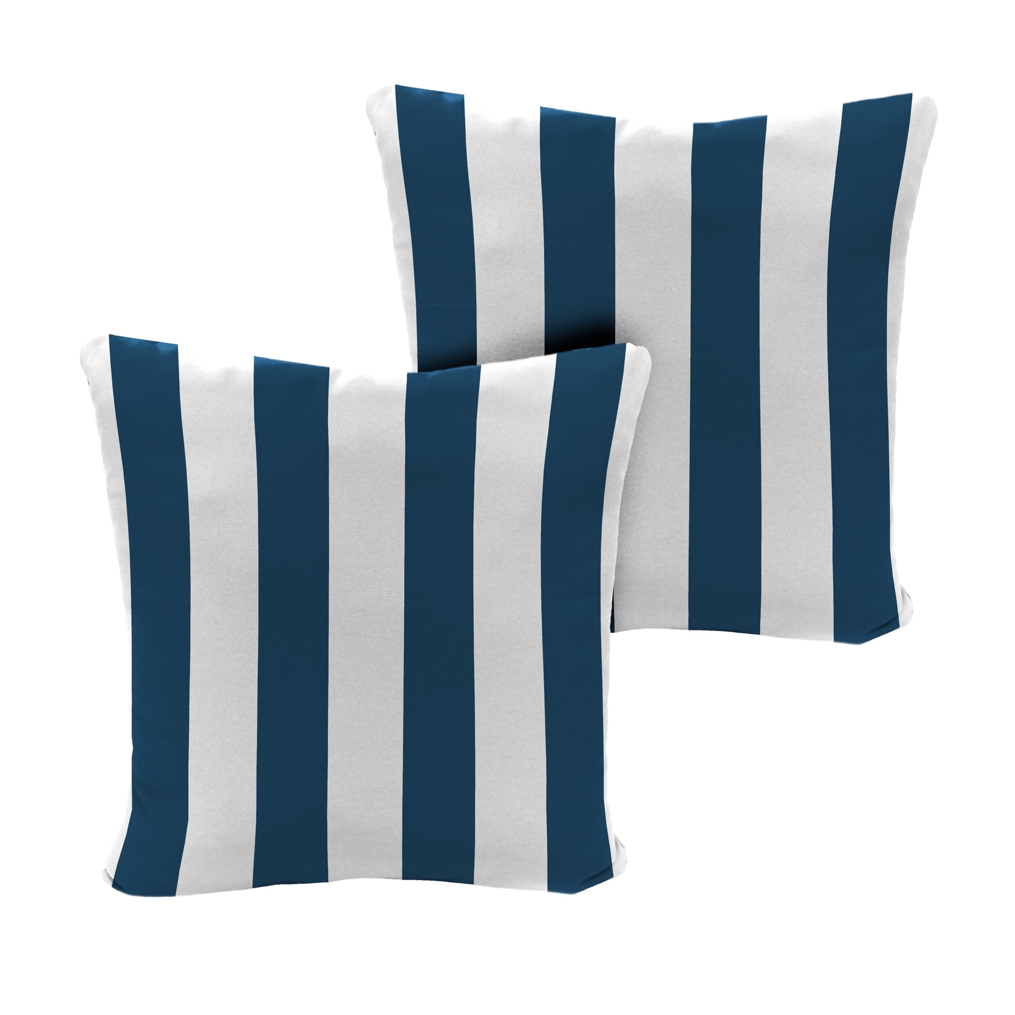 Jordan Manufacturing 20" x 20" Awning Navy Stripe Square Outdoor Throw Pillow (2 Pack)