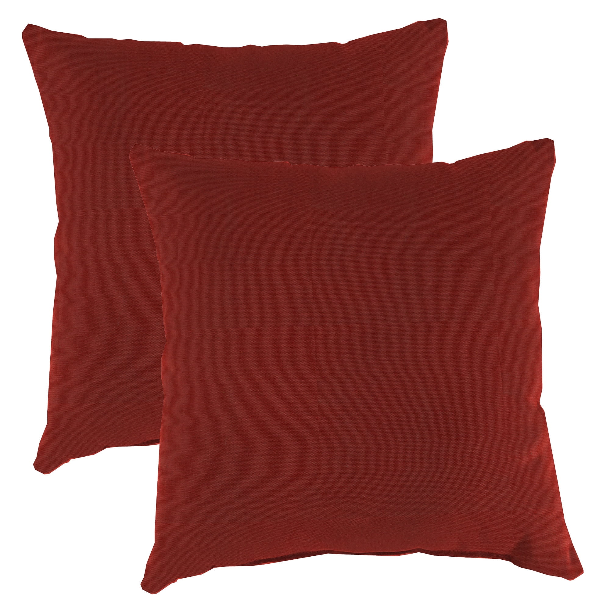 Jordan Manufacturing 20" x 20" Canvas Brick Red Solid Square Outdoor Throw Pillow (2 Pack)