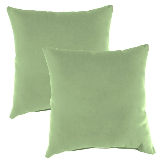 Jordan Manufacturing 20" x 20" Canvas Cucumber Green Solid Square Outdoor Throw Pillow (2 Pack)