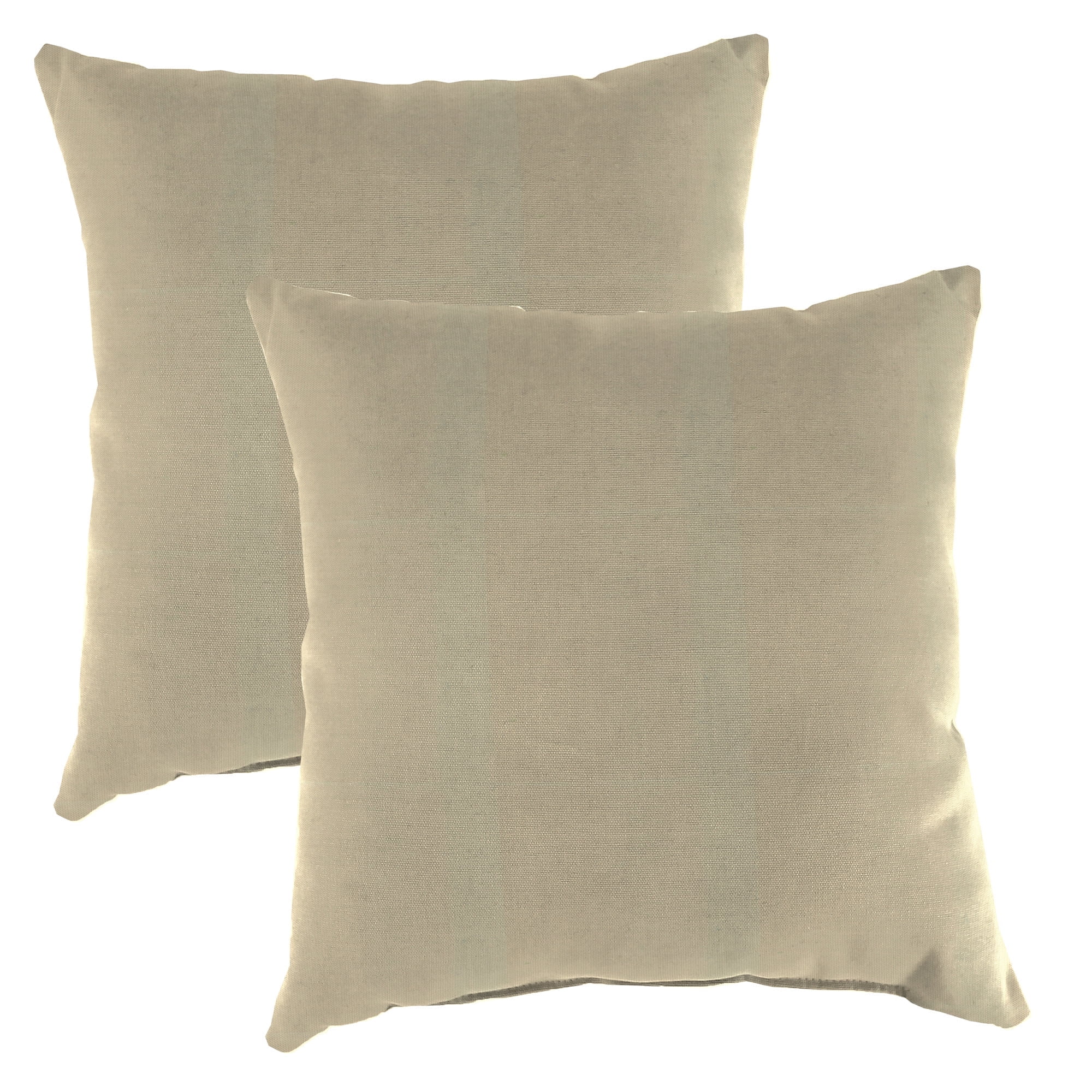 Jordan Manufacturing 20" x 20" Canvas Pebble Beige Solid Square Outdoor Throw Pillow (2 Pack)