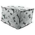 thumbnail image 1 of Jordan Manufacturing 20" x 20" Carano Stone Grey Leaves Square Outdoor Pouf Ottoman with Flange, 1 of 9