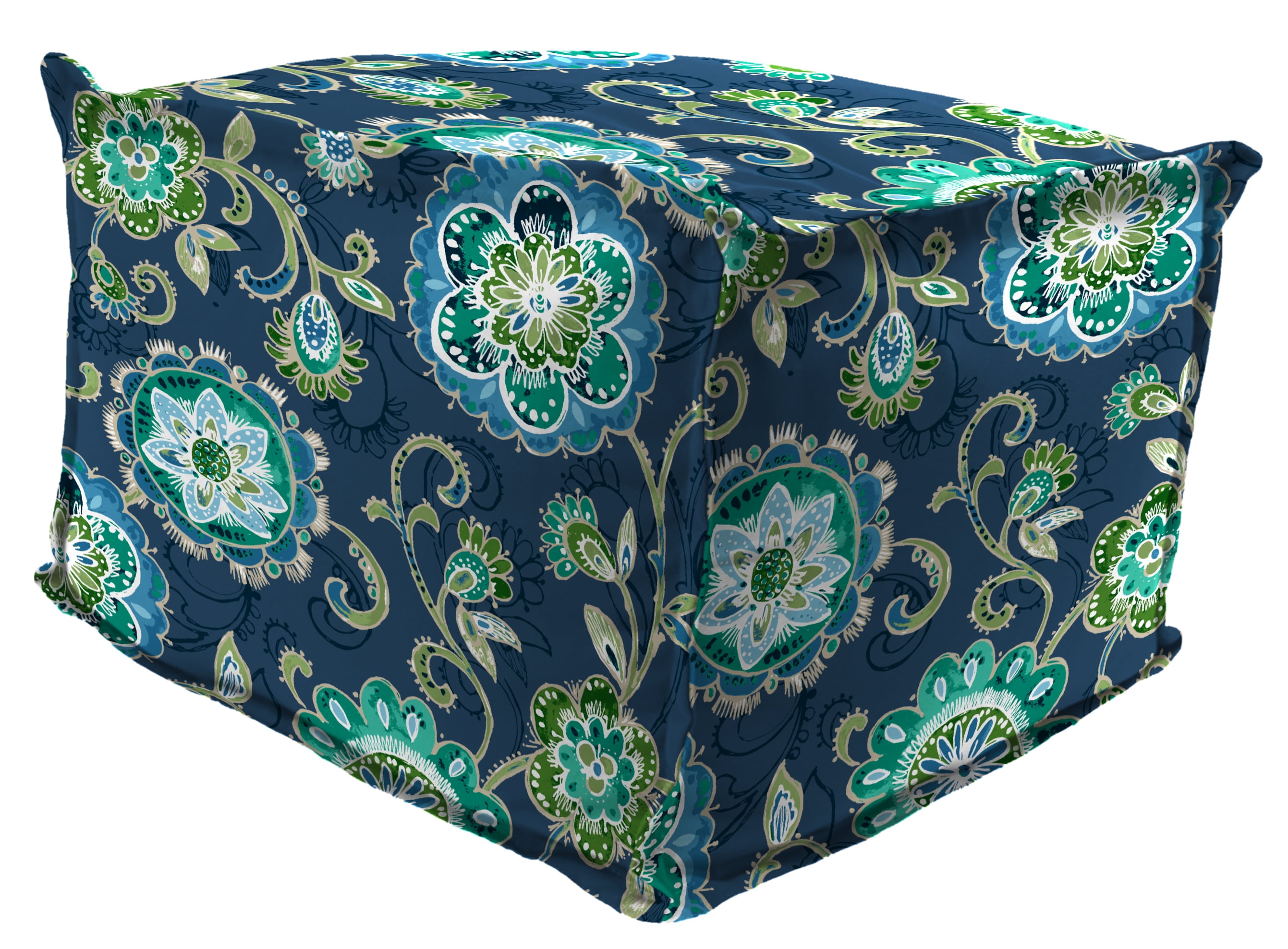 Jordan Manufacturing 20" x 20" Fanfare Capri Blue Floral Square Outdoor ...