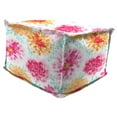 thumbnail image 1 of Jordan Manufacturing 20" x 20" Gardenia Bloom Multicolor Floral Square Outdoor Pouf Ottoman with Flange, 1 of 9