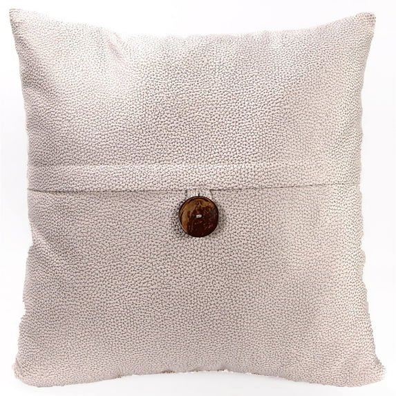 Jordan Manufacturing 20" x 20" Ivory Solid Square Reversible Decorative Throw Pillow with Front Button