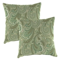 Jordan Manufacturing 20" x 20" Merona Latte Green Paisley Square Outdoor Throw Pillow (2 Pack)