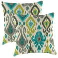 thumbnail image 1 of Jordan Manufacturing 20" x 20" Paso Turquoise Multicolor Ikat Square Outdoor Throw Pillow (2 Pack), 1 of 9