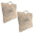 thumbnail image 1 of Jordan Manufacturing 20" x 20" Rustique Barley Beige Damask Square Tufted Outdoor Floor Cushion with Handle (2 Pack), 1 of 10
