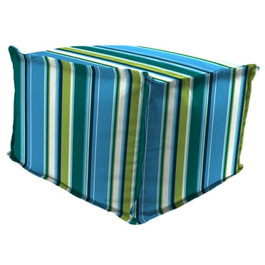 Jordan Manufacturing 20" x 20" Square Outdoor Pouf Ottoman with Flange