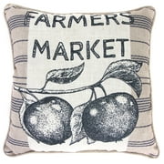 Jordan Manufacturing 20" x 20" Tan and Black Farmers Market Novelty Square Knife Edge Reversible Decorative Throw Pillow with Welt