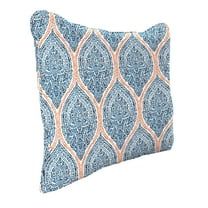 Jordan Manufacturing 21" x 24" Andorra Tiger Lily Navy Damask Rectangular Outdoor Deep Seat Chair Back Cushion with Welt