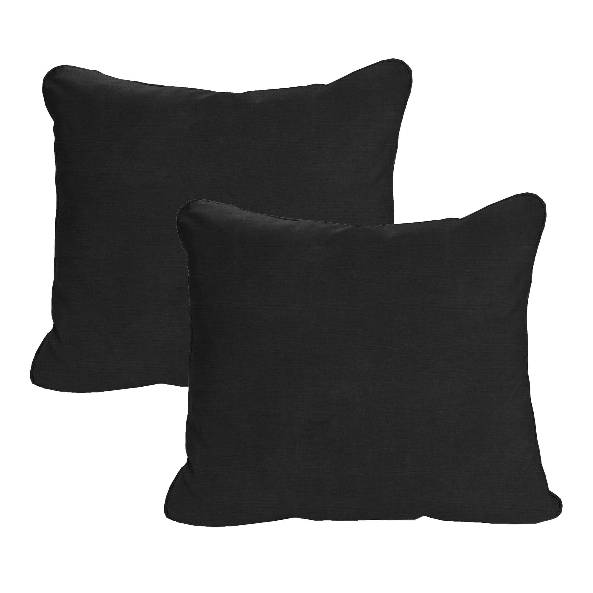 Jordan Manufacturing 21" x 24" Canvas Black Solid Rectangular Outdoor Deep Seat Chair Back Cushion with Welt (2 Pack)