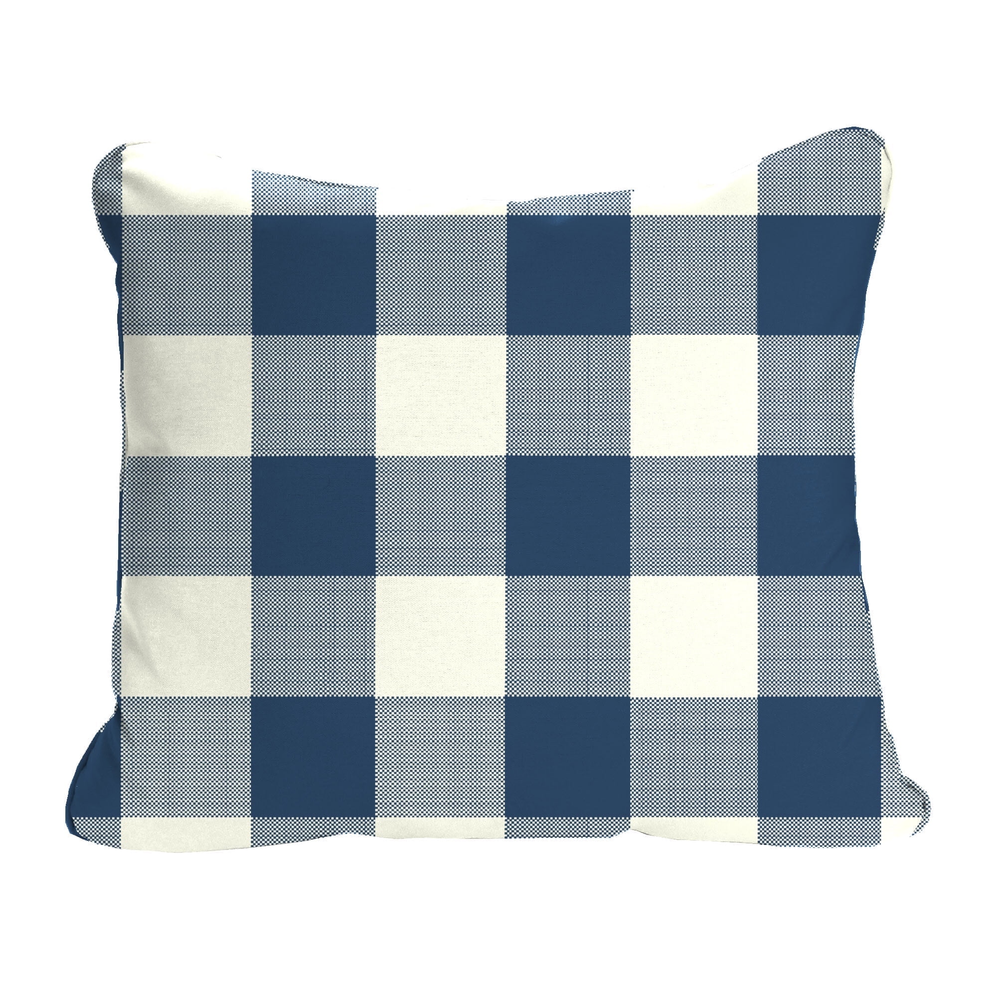Jordan Manufacturing 21" x 24" Navy Buffalo Check Rectangular Outdoor Deep Seat Chair Back Cushion with Welt