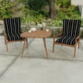 thumbnail image 1 of Jordan Manufacturing 21" x 38" Black Stripe Outdoor Chair Cushion with Ties and Loop, 1 of 3