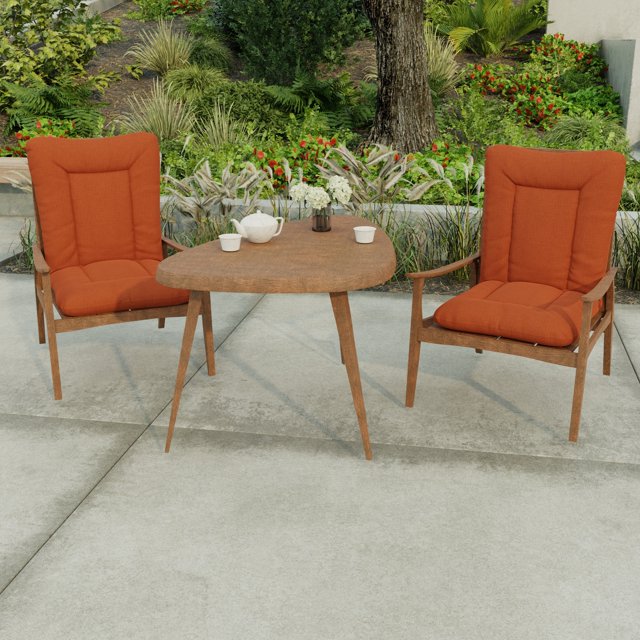 Jordan Manufacturing 21" x 38" Red Solid Outdoor Chair Cushion with