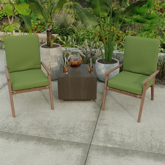 Jordan Manufacturing 21" x 44" Green Solid Outdoor Chair Cushion with Ties and Loop