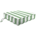 thumbnail image 1 of Jordan Manufacturing 22.5" x 22.5" Awning Cucumber Green Stripe Square Outdoor Deep Seat Cushion with Ties and Welt, 1 of 9
