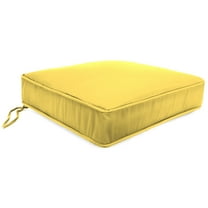 Jordan Manufacturing 22.5" x 22.5" Canvas Butter Yellow Solid Square Outdoor Deep Seat Cushion with Ties and Welt