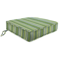 Jordan Manufacturing 22.5" x 22.5" Mateo Asparagus Green Stripe Square Outdoor Deep Seat Cushion with Ties and Welt