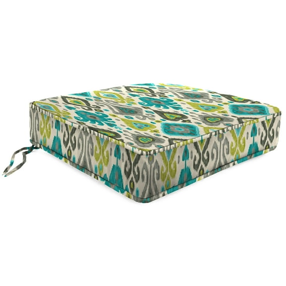 Jordan Manufacturing 22.5" x 22.5" Square Outdoor Deep Seat Cushion with Ties and Welt