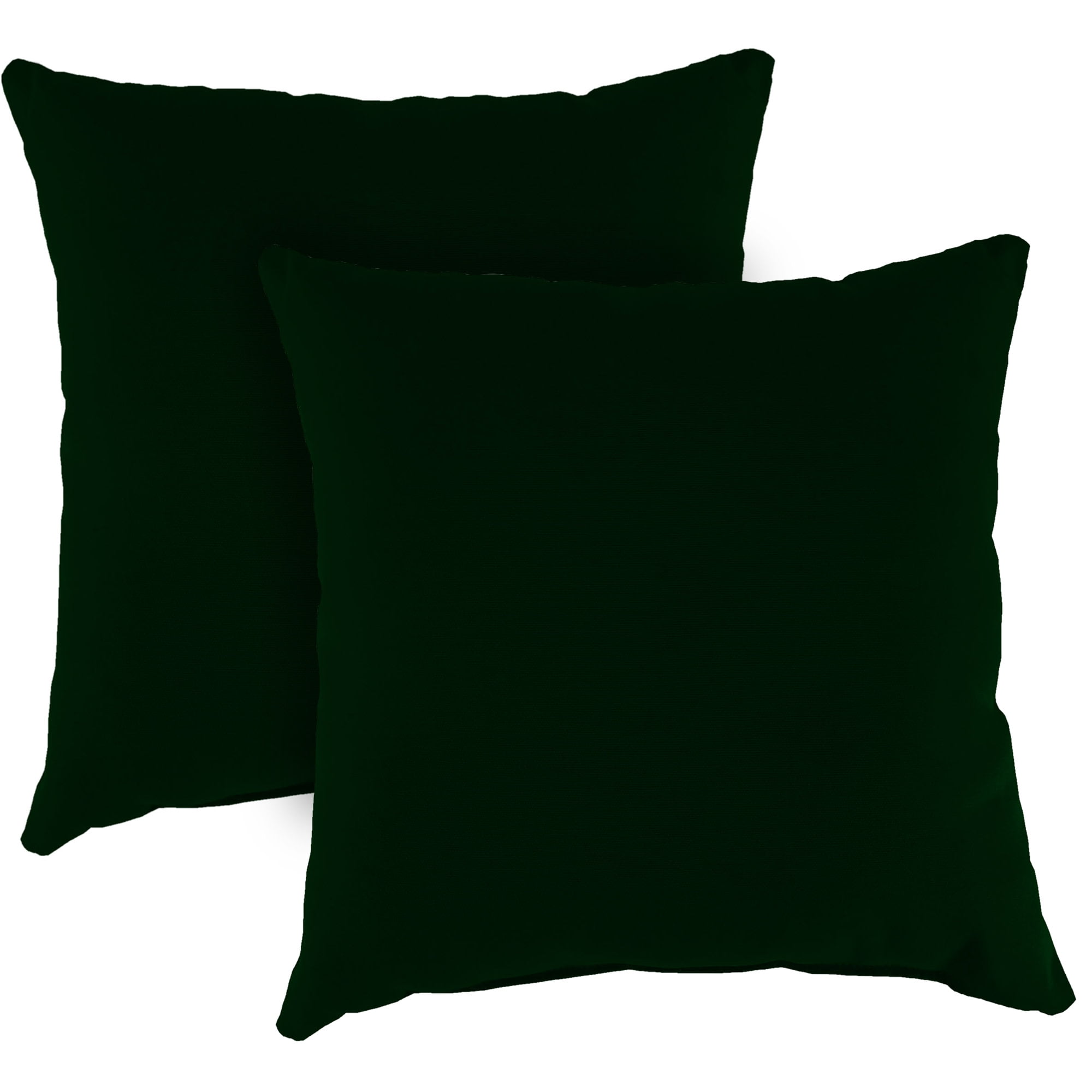 Jordan Manufacturing 22" x 22" Forest Green Solid Square Outdoor Throw Pillow (2 Pack)