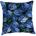 thumbnail image 1 of Jordan Manufacturing 22" x 22" Hydrangea Midnight Navy Floral Square Outdoor Throw Pillow (2 Pack), 1 of 9